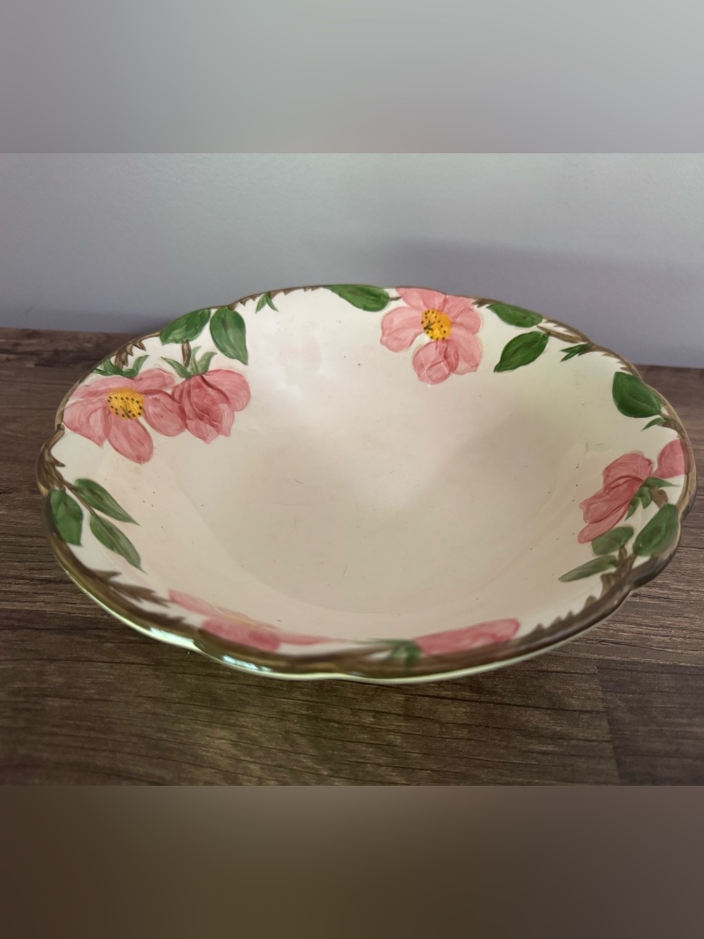 Vintage Franciscan Desert Rose Round Vegetable Bowl 9" Hand Painted